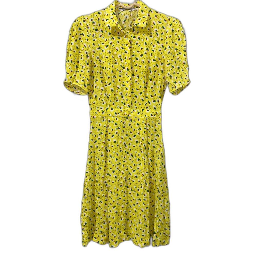 Stockholm Atelier & Other Stories Fit & Flare Yellow Floral Dress Womens Size 4
